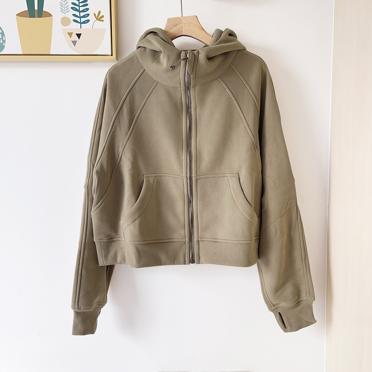 Scuba 女士超宽松款拉链连帽衫 加绒加厚短款休闲运动卫衣外套,淘宝优惠券,粉丝福利购,淘宝优惠卷