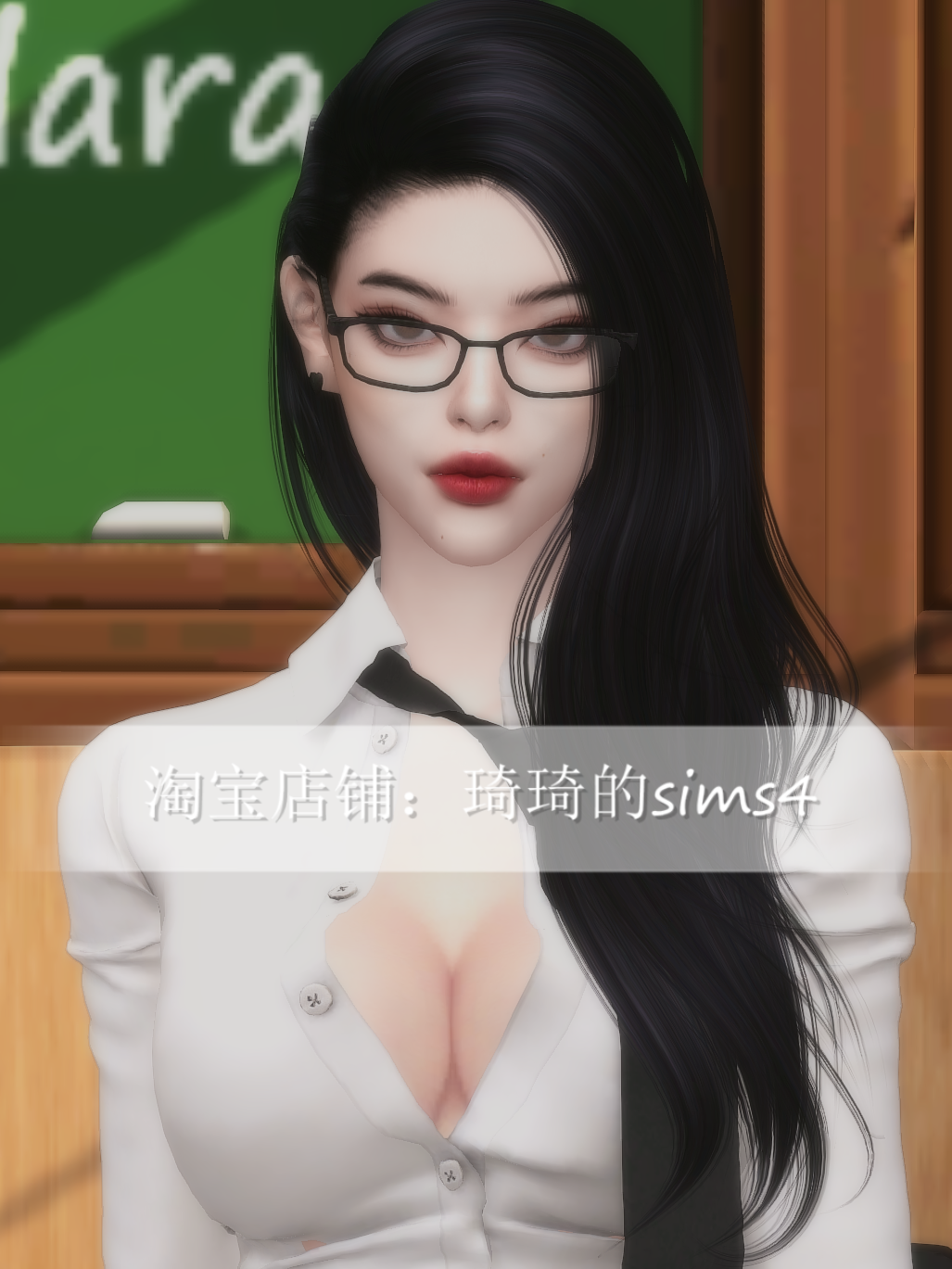 琦琦原创 模拟人生4人物mod|女319|含8套服装发型sims4捏脸游戏 - 图1