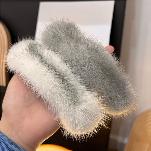 真水貂毛大号发抓韩国网红气质毛绒后脑勺抓夹盘发丸子头发夹头饰 - 图1