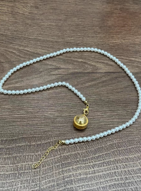 泰国吸钱星的天然海水经典百搭珍珠项链 饰品  锁骨链 不含吊坠