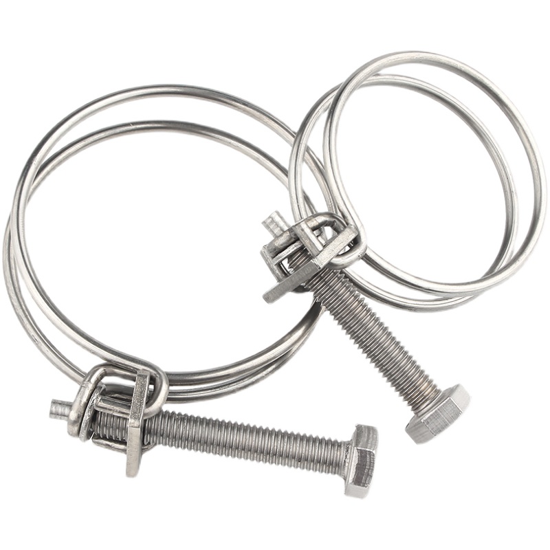 304不锈钢双钢丝喉箍卡箍强力钢丝箍橡胶管卡钢丝抱箍管箍钢丝管 - 图3