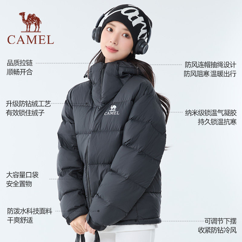 【黑钻5】骆驼户外气凝胶羽绒服25冬季新款男女同款保暖面包服