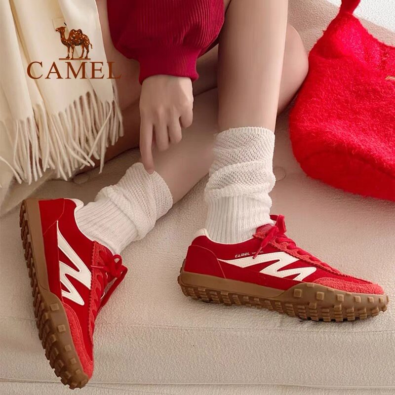 【迪丽热巴同款】骆驼山海德训鞋休闲运动鞋百搭赛车鞋复古板鞋女