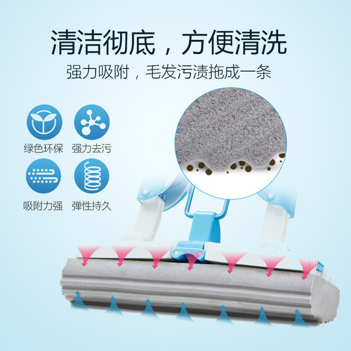 正品3M思高胶棉拖把头 W3 W4替换装 蝶形对折拖把头 胶棉头替换头 - 图2