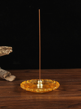 香道用具琉璃线香插荷叶线香炉熏香香盘琉璃香座香拖香炉