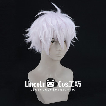 LINCOLN Asra wig COSPLAY ສີບົວ ແລະສີຂາວ COS ຜົມສັ້ນປີ້ນກັບ