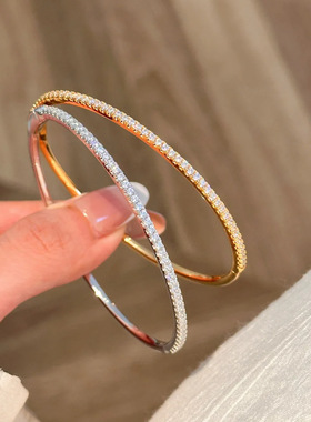 半圈钻石手镯女时尚轻奢小众