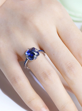 皇家蓝坦桑宝石戒指繁星绿空芬达