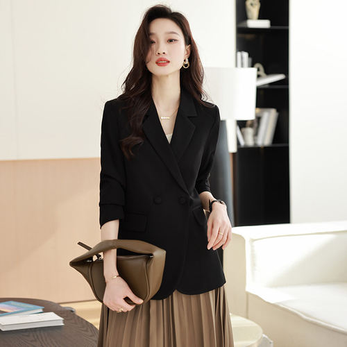 后背开叉小西装外套女春秋2025新款韩版宽松设计感小众小个子西服 - 图1