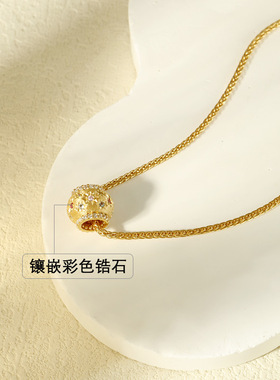 抖音热销ins风925纯银项链路路通吊坠秋冬女轻奢高级感锆石毛衣