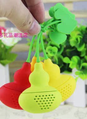 环保硅胶葫芦泡茶器创意茶具便携冲茶器硅胶玫瑰花茶漏茶滤器爆款