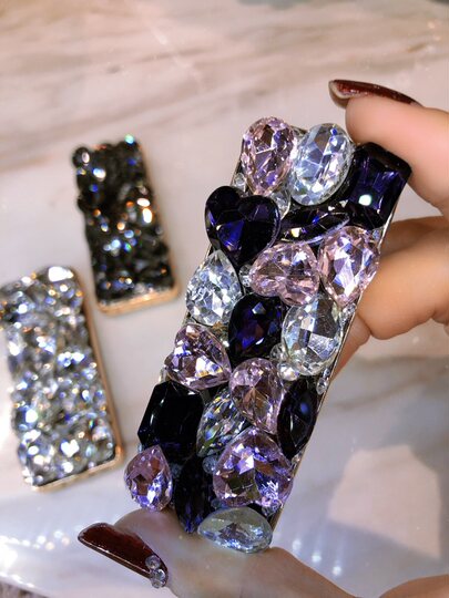 Luxurious and creative USB rechargeable windproof women's lighter diamond-encrusted cigarette lighter for girls and girlfriends birthday gift bag