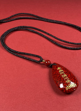 朱砂晶体砂阿弥陀佛吊坠子透光烫金晶体砂项链男女款礼物