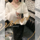 No errors No errors Romantic Theater Temperament Heavy Industry Sequined Flowers Loose Tassel Sweater New Style