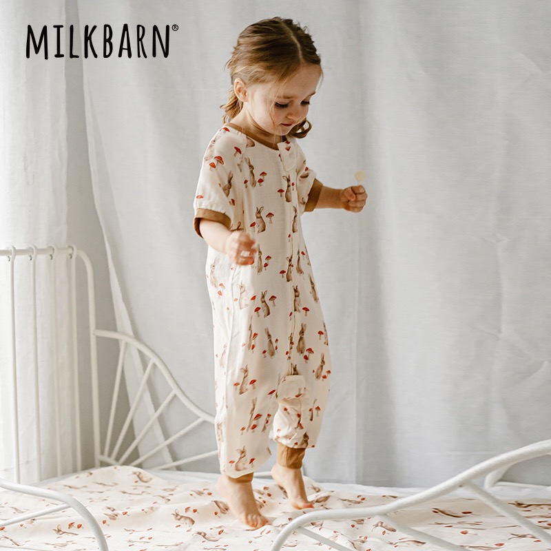 Milkbarn2024新品婴儿睡袋防惊跳宝宝分腿防踢被子儿童春夏睡衣 - 图1