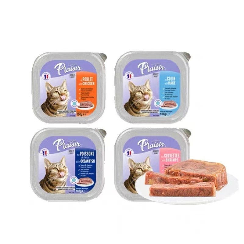 法国Plaisir普莱喜餐盒肉酱湿粮猫罐头全猫成猫餐盒100g,淘宝优惠券,粉丝福利购,淘宝优惠卷