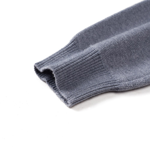 Turtle-neck Sweater Men Pullover Basic Solid Knitwear Grey - 图1