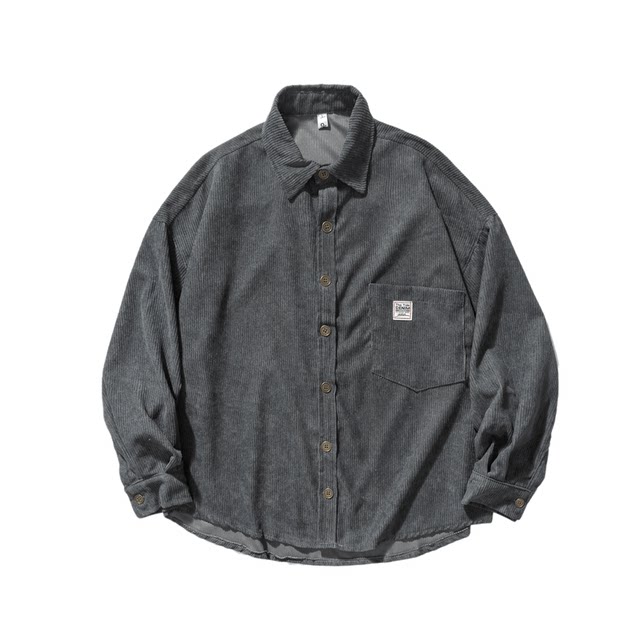 Long -sleeved shirt boys spring and autumn new Japanese trendy workers shirts casual loose big SIZE core puffed jacket