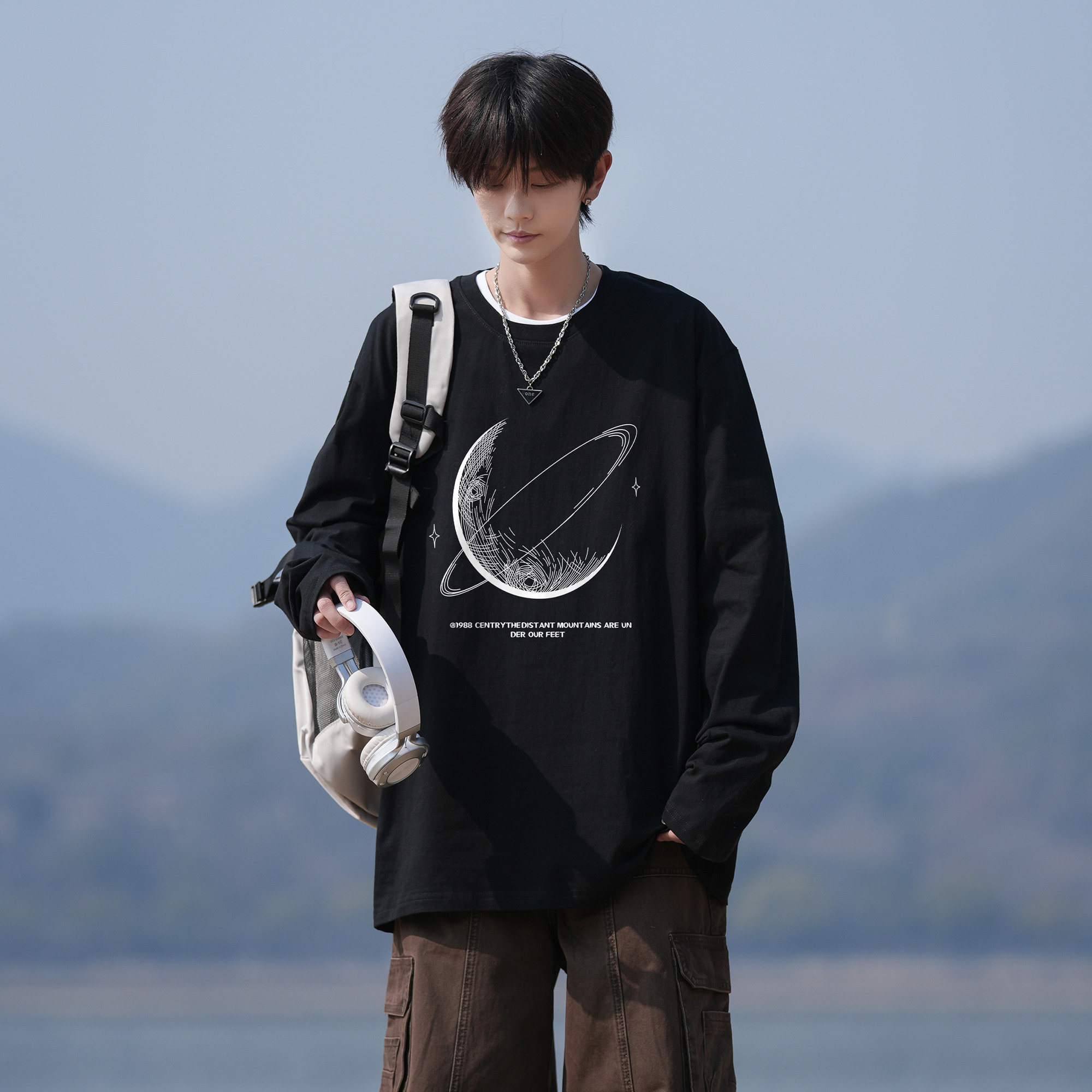 胖胖哥美式环绕星球圆领卫衣男春季高街大码宽松纯棉运动长袖上衣,淘宝优惠券,粉丝福利购,淘宝优惠卷