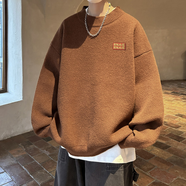 Men's half turtleneck sweater thickened lazy style in winter