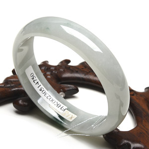 X26857果敢翡翠 55.5翡翠手镯玉镯贵妃镯缅甸A货玉石手镯玉镯子