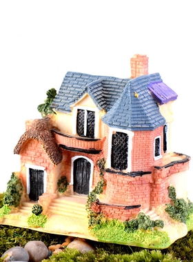 欧式别墅房子摆件桌面微景观