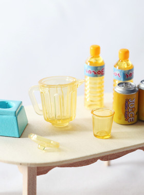 橙汁摆件迷你榨汁机饮料微缩食玩