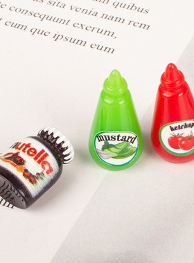 娃娃屋树脂食玩调味品番茄酱果酱抹茶手作配件奶油胶手机壳diy配