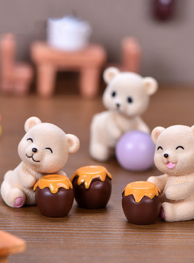 小熊微景观呆萌风动物小摆件