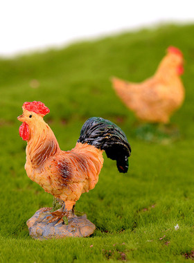 diy公鸡苔藓微景观田园风摆件