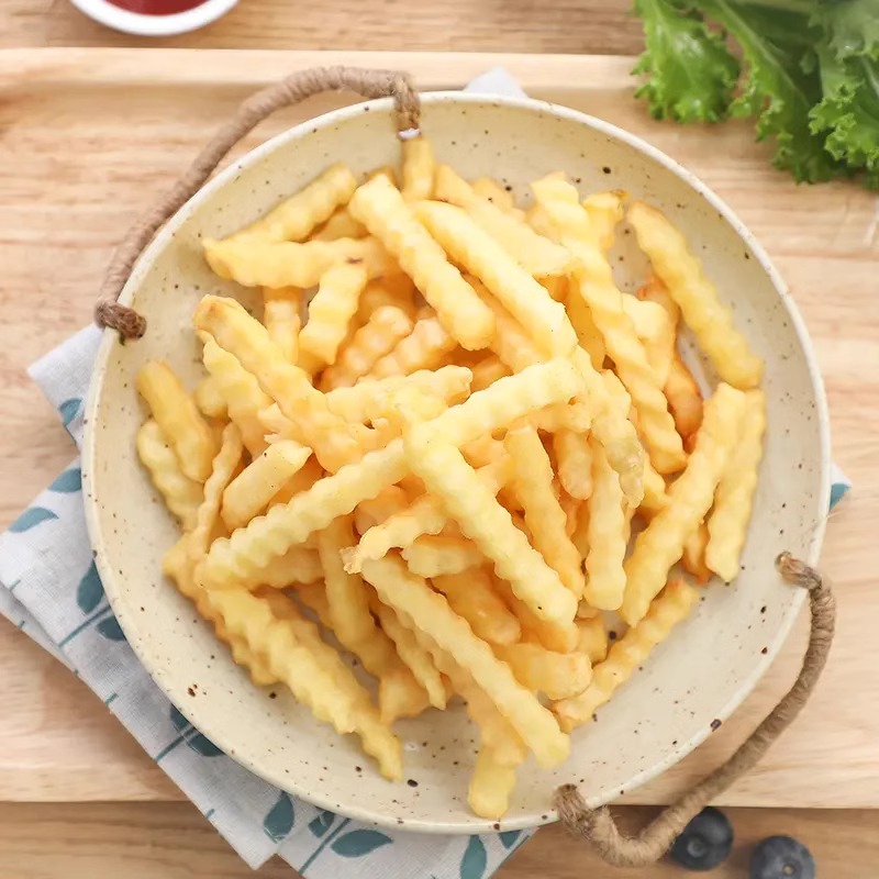 蓝顿旭美波纹薯条冷冻法式3/8曲薯条油炸小吃半成品商用批发粗薯 - 图1