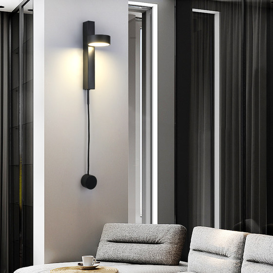 Designer creative personality rotating LED wall lamp Nordic simple modern hotel corridor bedroom bedside reading lamp