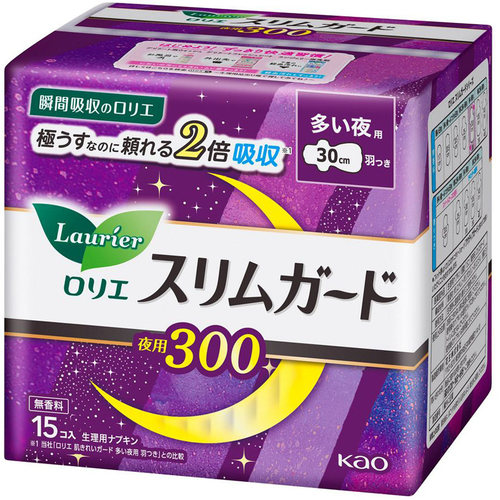 日本正品花王卫生巾夜用瞬吸超薄护翼绵柔亲肤无荧光剂S30cm15枚 - 图3