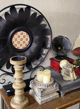 家用摆放坐钟铁艺美式