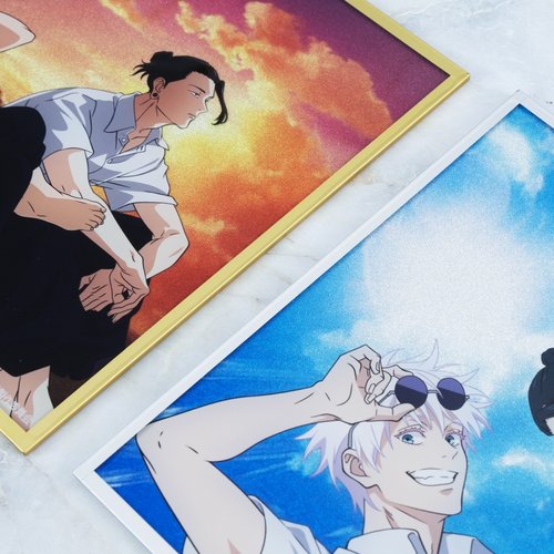 咒术回战 明昼黄昏 五条悟夏油杰硝子自制周边吧唧徽章立牌色纸 - 图3