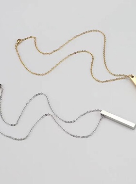 ins一字竖条项链钛钢韩版气质时尚百搭网红长条长链