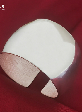 S999足银牡丹纯银手镯女实心开口光面孔雀莲花心经正品银饰送妈妈