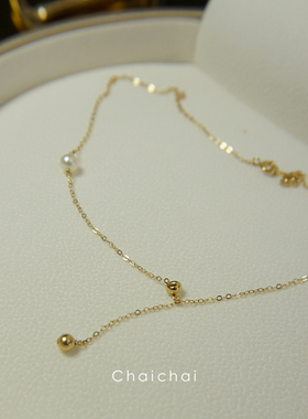 时尚ins风14K包金女小珍珠项链
