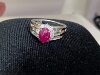 Pt900 thick gold inlaid natural ruby ring, egg surface 1.76 carats diamond 59 cents gold weight 8.2 grams of luxury
