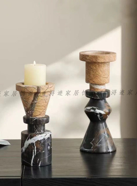 现代简约手工玻璃皇冠烛台摆件