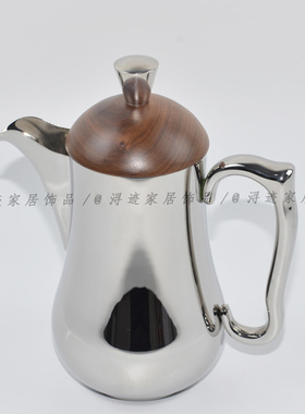 厨房餐厅不锈钢装饰品法压壶冰桶水果签软装奢石托盘点心盘摆件