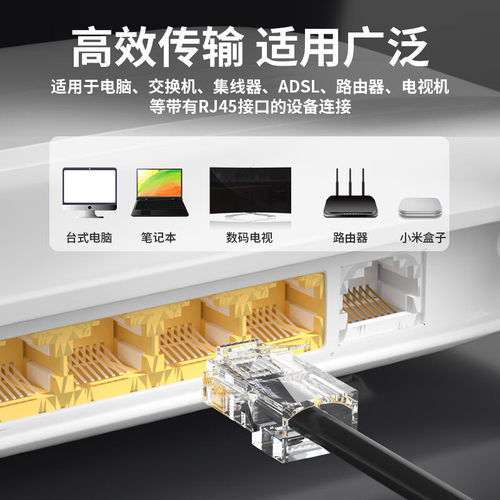 山泽超五类镀金水晶头 RJ45/8P8C网线接头100个3U AP-S30/S50/S55 - 图2