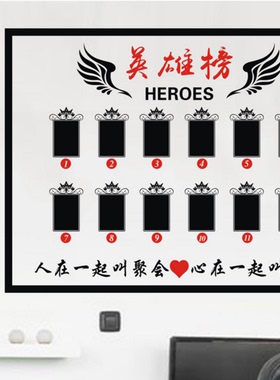 英雄榜季度业绩排行贴纸照片墙