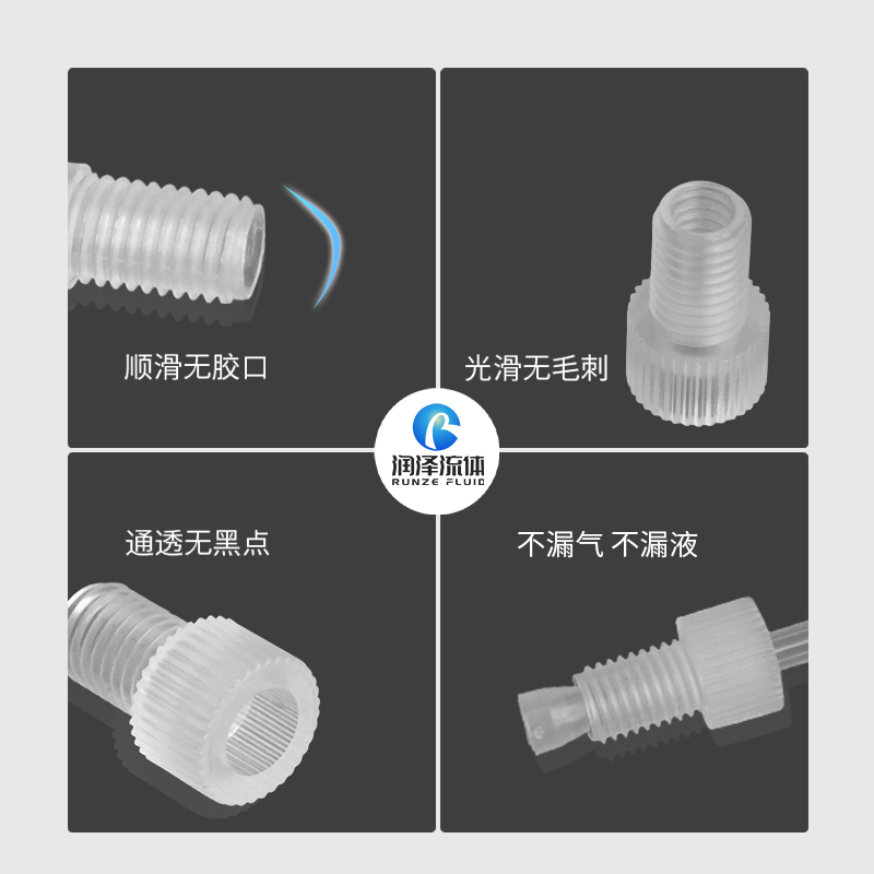 PP 1/4-28 M6 倒锥接头PTFE塑料接头特氟龙管接头螺纹接头612 620 - 图1