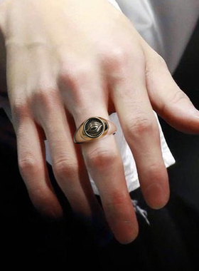 yuki男士925纯银祈祷复古戒指环