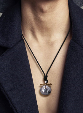 经典卡通银饰YUKI925银男毛衣链