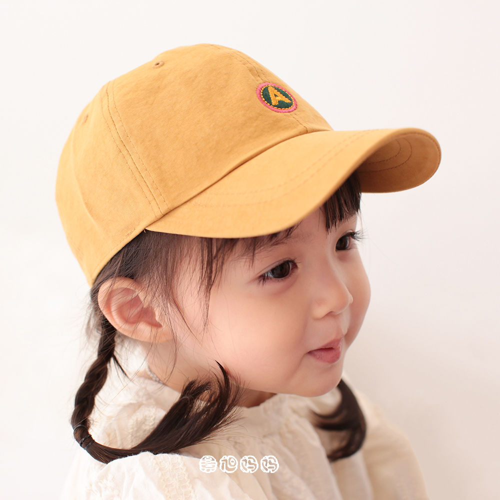 Applecat韩国进口男女宝宝休闲鸭舌帽婴儿童加长檐遮太阳棒球帽子-图1