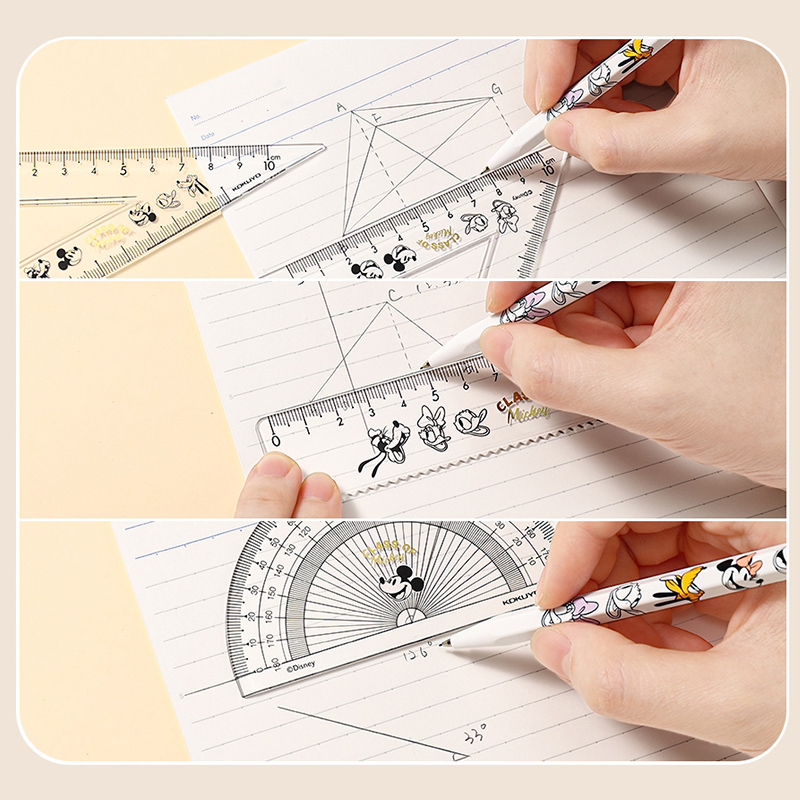 日本kokuyo国誉迪士尼联名第二弹米奇校园生活亚克力学生尺组套装-图1