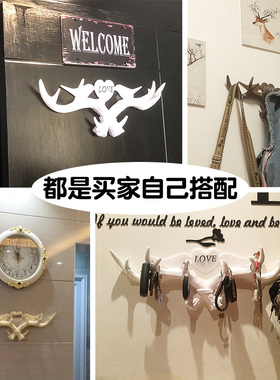 鹿头墙上鹿角壁挂创意门口墙壁