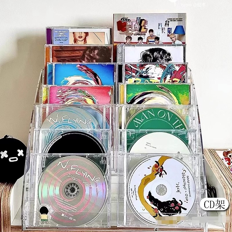 专辑展示架亚克力收藏光盘碟片架子唱片磁带光碟CD收纳盒置物架 - 图2